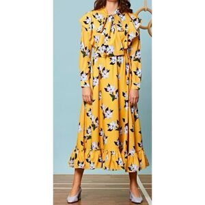 Sister Jane Floral Midi Dress Yellow